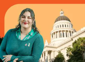 Sarina Rodriguez with Sacramento State Capitol